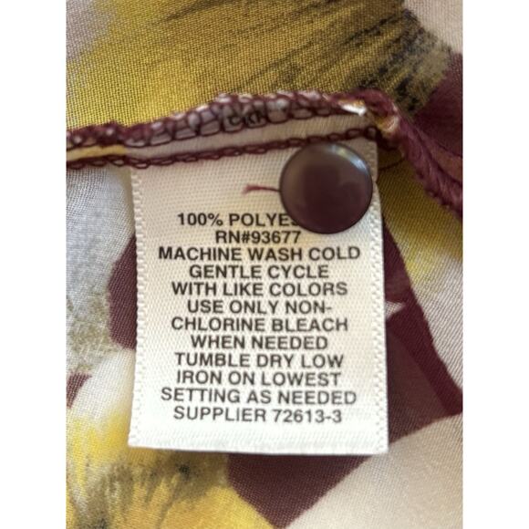 Boutique Women's Plus Size 3X Burgundy Floral 3/4 Sleeve Blouse Top Fairy Boho - Picture 8 of 10